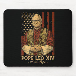 Cardinal Robert Prevost Pope Leo Xiv American Flag Mouse Pad