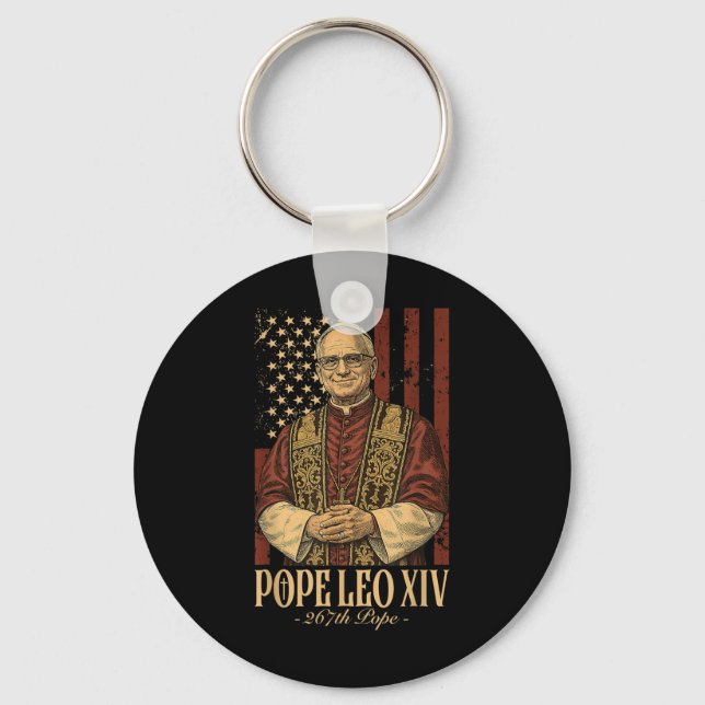 Cardinal Robert Prevost Shirt Pope Leo Xiv 5  Key Ring (Front)