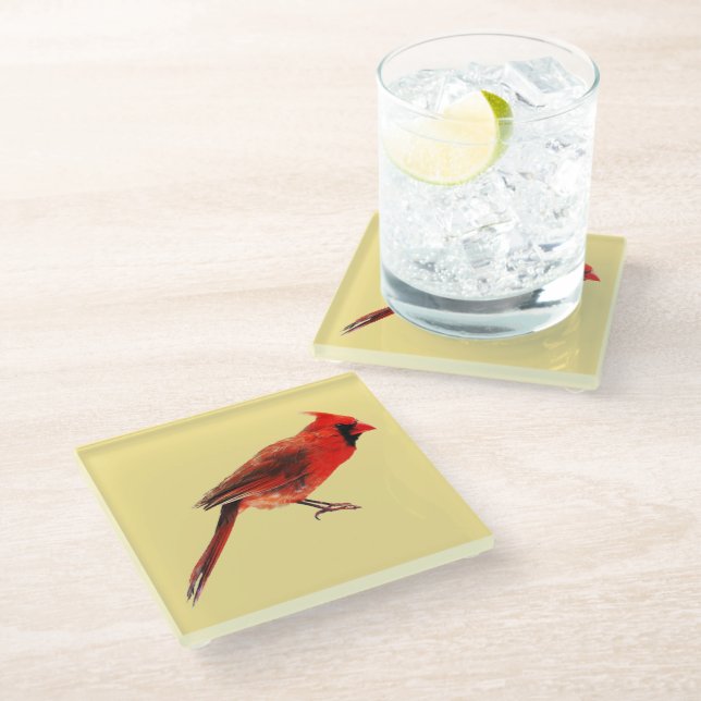 Cardinal(s) Glass Coaster (Angled)