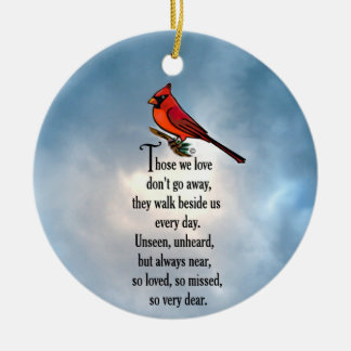 Cardinal "So Loved" Poem Ceramic Ornament
