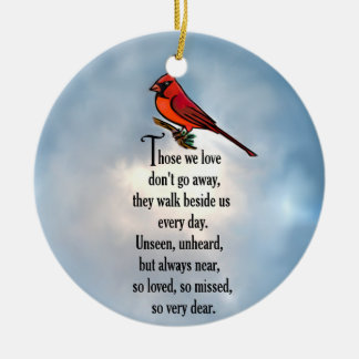 Cardinal "So Loved" Poem Ceramic Tree Decoration