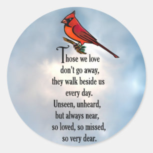 Cardinal "So Loved" Poem Classic Round Sticker