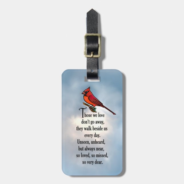 Cardinal "So Loved" Poem Luggage Tag (Front Vertical)