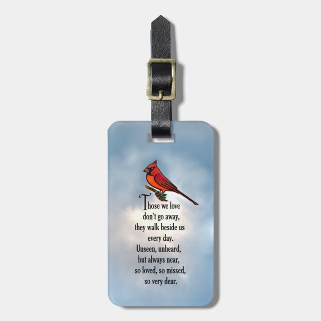 Cardinal "So Loved" Poem Luggage Tag (Front Vertical)
