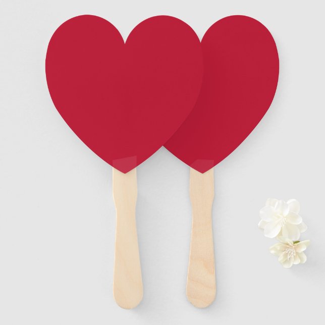 Cardinal (solid colour)  hand fan (Front and Back)