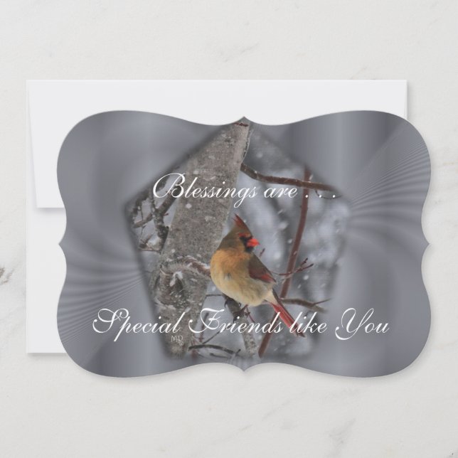 Cardinal Spl Shape Card- personalise-choose shape (Front)