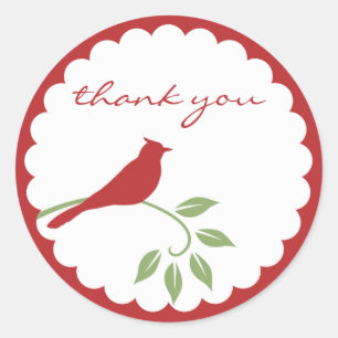 Cardinal Sticker - Thank You
