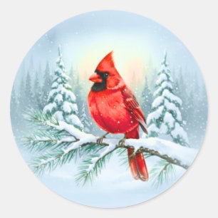 Cardinal Sympathy Envelope Seals Christmas Sticker