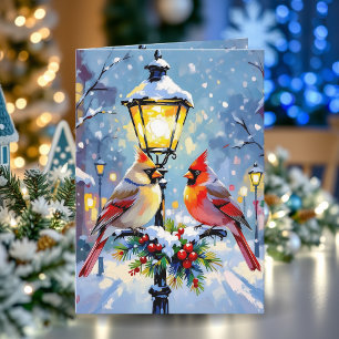 Cardinal Themed Personalised Christmas Card