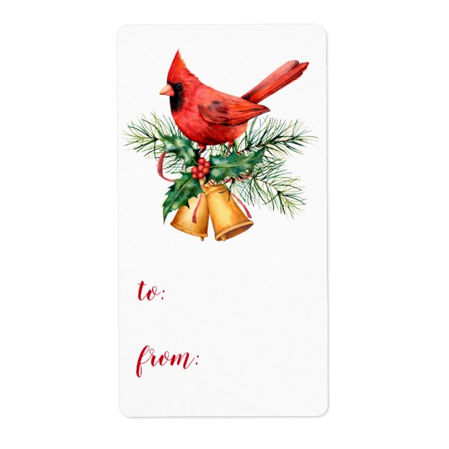 Cardinal To From Christmas Gift Tags (Front)