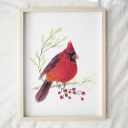 Cardinal Watercolor Art Print