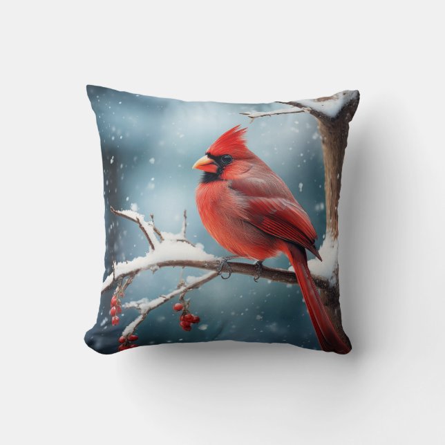 Cardinal Winter #1 Cushion (Front)