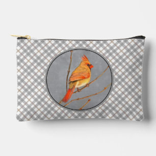 Cardinal Winter Branch Painting Original Bird Art Accessory Pouch