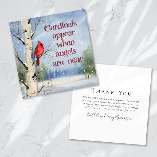 Cardinal Winter Snow Sympathy Funeral  Thank You Card