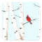 Cardinal with Birch Trees