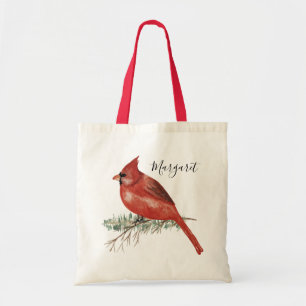 Cardinal with Name Tote Bag