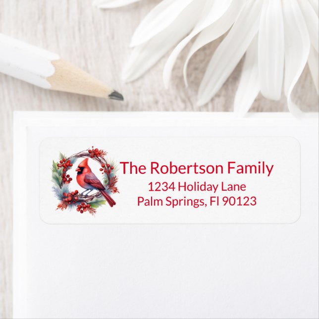 Cardinal Wreath Red Return Address (Insitu)