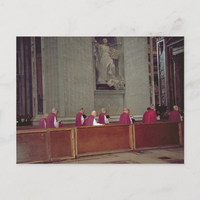 Cardinals accompanying Pope John Paul II Postcard (Front)