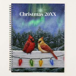 Cardinals and Christmas Lights Winter Snow Planner