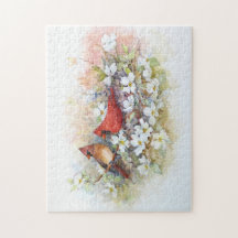 Cardinals and Dogwood Puzzle