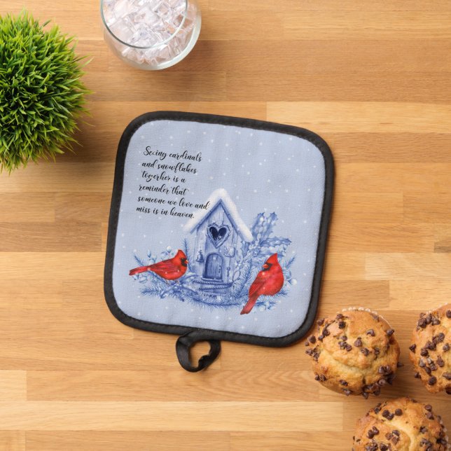 Cardinals and Snow Pot Holder (Top Down)