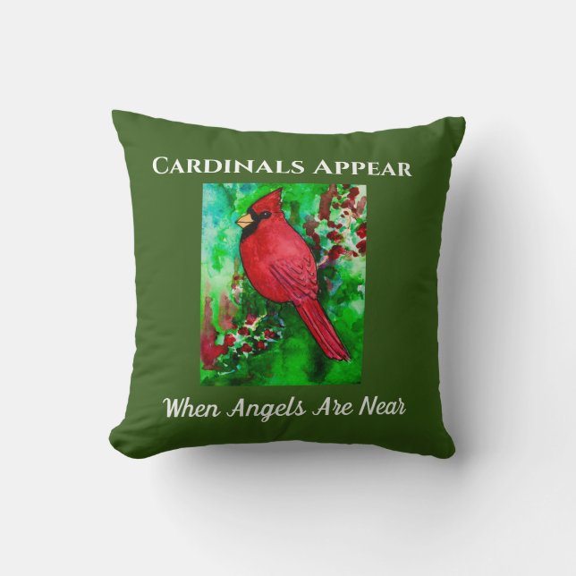 Cardinals Appear When Angels Are Near Inspiration Cushion (Front)