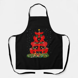 Cardinals Bird Christmas Tree Gift Funny Christmas Apron
