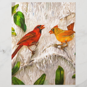 Cardinals birds Singing of love
