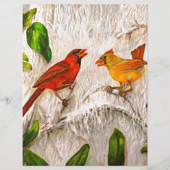 Cardinals birds Singing of love (Front)