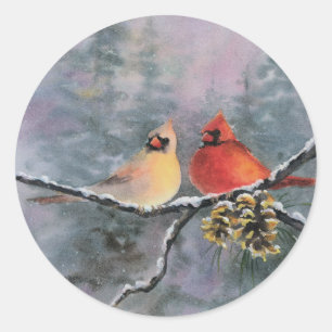 CARDINALS by SHARON SHARPE Classic Round Sticker