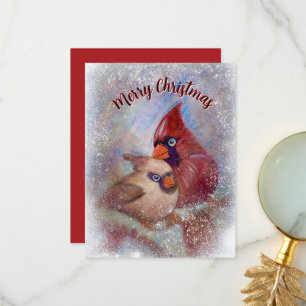 Cardinals Christmas Card Customisable art painting