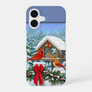 Cardinals Christmas Feast Blue iPhone 16 Case