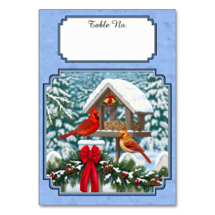Cardinals Christmas Feast Blue Table Number