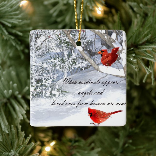 cardinals from heaven ceramic ornament (Tree)