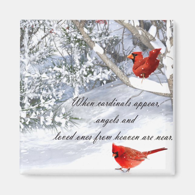 Cardinals from heaven magnet (Front)