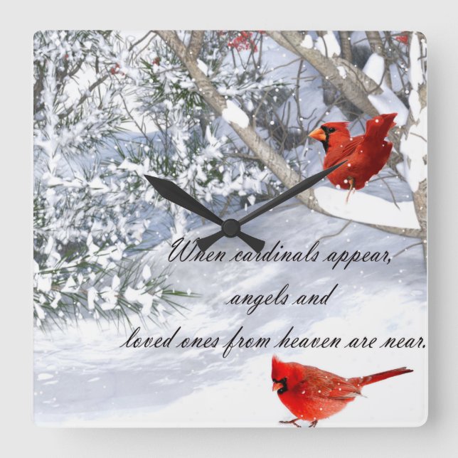 cardinals from heaven square wall clock (Front)