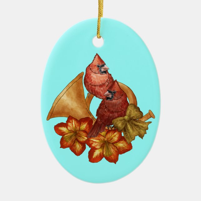 Cardinals Horn custom ornaments (Front)