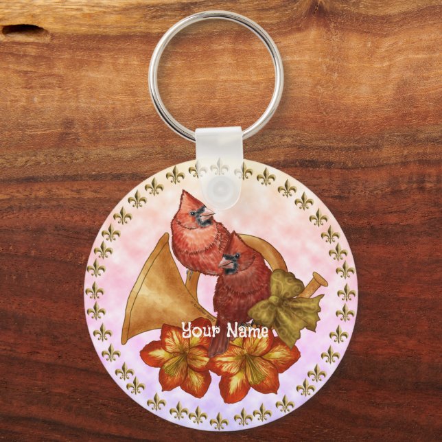 Cardinals Horn  Key Ring (Front)