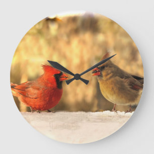 Cardinals in Autumn Clock