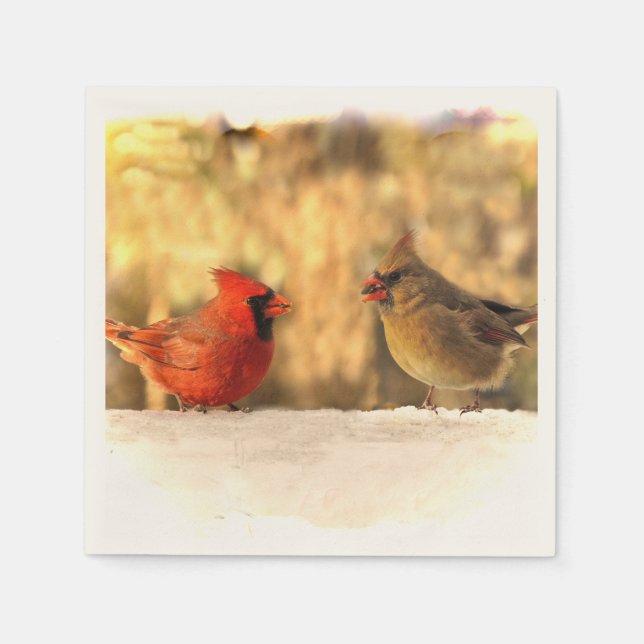 Cardinals in Autumn Paper Napkins (Front)