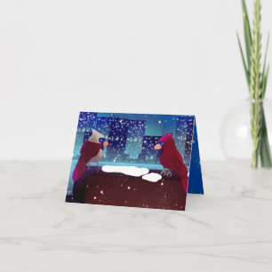 Cardinals In The City Christmas Holiday Card