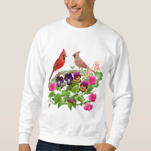 Cardinals in the Garden Sweatshirt (Front)