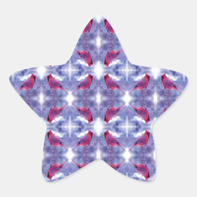 Cardinals in the Snow Star Sticker (Front)