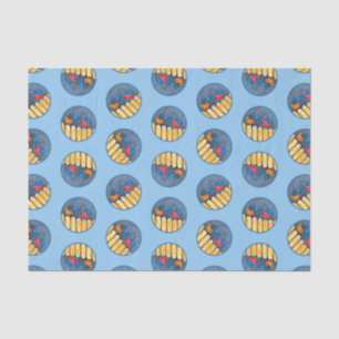 Cardinals on Fence in Winter Painting Original Art Tissue Paper