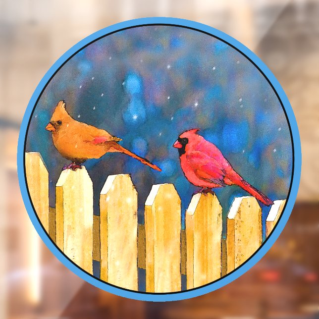 Cardinals on the Fence Painting - Original Art (Sheet 2)