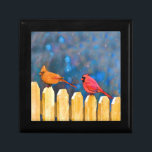 Cardinals on the Fence Painting - Original Art Gift Box<br><div class="desc">Cardinals on the Fence portrait, original painting. We specialise in cute and funny original art. Buy this for yourself or as a great gift for your Cardinals loving friends. Be creative - click on CUSTOMIZE to add/remove/change text, resize the picture, change colours or anything else the customisation tool will allow!...</div>