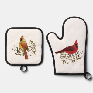 Cardinals Oven Mitt and Pot Holder Set