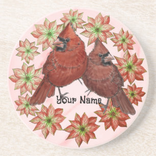 Cardinals Poinsettias Coaster