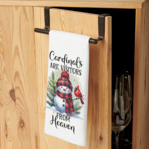 Cardinals & Snowman Tea Towel