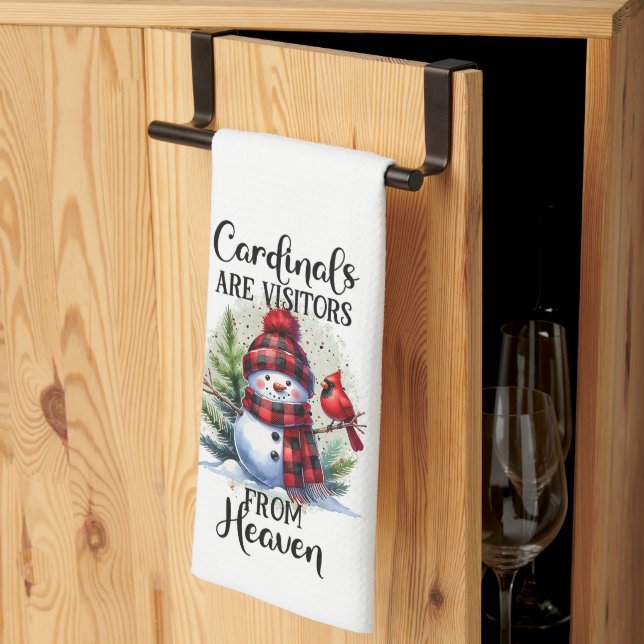 Cardinals & Snowman Tea Towel (Thirds Fold)